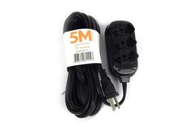 Extensão Tripolar com 3 Tomadas 5 Metros Preta Extensão Tripolar com 3 Tomadas 5 Metros Preta