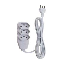 Extensão Tripolar Slim 3 Metros Branco Force Line