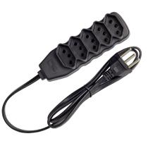 Extensão Tripolar Slim 5 Tomadas 10A 1M Preta - Force Line