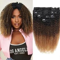 Extensões De Cabelo Afro Cacheado Ombre Clip-in 8 Peças Cabelo Humano Conjunto Completo Extensões De Cabelo Afro Cacheado Ombre Clip-in 8 Peças Cabelo Humano Conjunto Completo