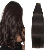 Extensões de cabelo Aison Tape em cabelo humano castanho escuro 45cm