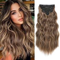 Extensões de cabelo AMGPT 6 peças longas, onduladas, encaracoladas, 50 cm, loiras Extensões de cabelo AMGPT 6 peças longas, onduladas, encaracoladas, 50 cm, loiras