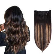 Extensões de cabelo Amygirl Remy Human Hair 16 em 80 g 5 unidades