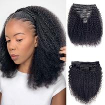 Extensões de cabelo CindiRiver Curly Clip em Afro Kinky de 14 polegadas