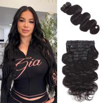 Extensões de cabelo Clip in AIWET Body Wave 120g 20" pretas