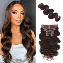 Extensões de cabelo Clip in AIWET Dark Brown 130g 22" Body Wave Extensões de cabelo Clip in AIWET Dark Brown 130g 22" Body Wave