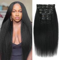 Extensões de cabelo Clip in CALNESHIA Kinky Straight 30cm 110g Extensões de cabelo Clip in CALNESHIA Kinky Straight 30cm 110g