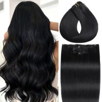 Extensões de cabelo Clip in Craineld Jet Black 35 cm 80 g Remy Hair