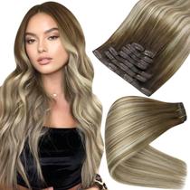 Extensões de cabelo Clip in Full Shine Balayage 45 cm 120 g 8 unidades