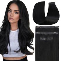 Extensões de cabelo Clip in Full Shine Black Remy Hair de 12 polegadas