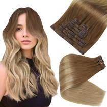 Extensões de cabelo Clip In Full Shine Ombre 35 cm 120 g 8 unidades