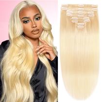 Extensões de cabelo Clip in FZV Real Human Hair Blonde 55cm