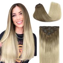 Extensões de cabelo Clip in GOO GOO Real Human Hair 18 polegadas 120g