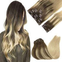Extensões de cabelo Clip in GOO GOO Real Human Hair 18 polegadas 150g Extensões de cabelo Clip in GOO GOO Real Human Hair 18 polegadas 150g