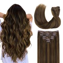 Extensões de cabelo Clip in GOO GOO Real Human Hair 20 polegadas 120g
