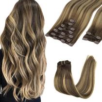 Extensões de cabelo Clip in GOO GOO Real Human Hair 20 polegadas 150g