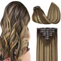 Extensões de cabelo Clip in GOO GOO Real Human Hair 24 polegadas 120g