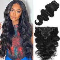 Extensões de cabelo Clip In LUMIERE Body Wave 120g 24" pretas