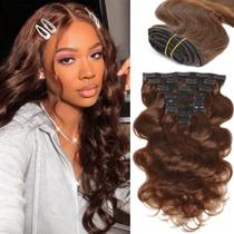 Extensões de cabelo Clip In LUMIERE Medium Brown Body Wave Extensões de cabelo Clip In LUMIERE Medium Brown Body Wave