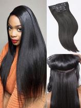 Extensões de cabelo Clip in LUVME Yaki Straight 220 g 14 unidades 35 cm