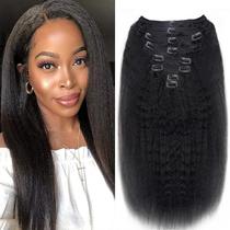 Extensões de cabelo Clip in Mihugass Kinky Straight 40cm 120g