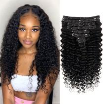 Extensões de cabelo Clip in Pobokix Deep Wave 120g 50cm