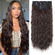 Extensões de cabelo Clip in REECHO HE002 60 cm 240 g castanho escuro
