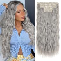 Extensões de cabelo Clip in REECHO Silver Grey 60 cm 240g HE002