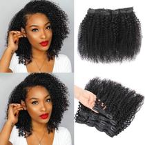 Extensões de cabelo Clip In Urbeauty 35cm Kinky Curly 100% cabelo humano Extensões de cabelo Clip In Urbeauty 35cm Kinky Curly 100% cabelo humano