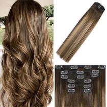 Extensões de cabelo Clip in WindTouch de marrom chocolate a loiro escuro