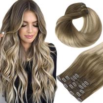 Extensões de cabelo: clipe de cabelo humano de banana quente em 20 em 120 g Extensões de cabelo: clipe de cabelo humano de banana quente em 20 em 120 g