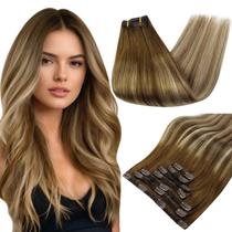 Extensões de cabelo: clipe Full Shine em cabelo humano, 14 cm, 7 unidades