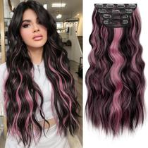 Extensões de cabelo: clipe KookaStyle em formato longo e ondulado de 50 cm, 4 peças