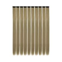 Extensões De Cabelo Coloridas De 22 Polegadas Com Clipe, 10 Peças, Lisas, Ombre, Sintéticas Para