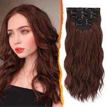 Extensões de cabelo com clipe BARSDAR Chestnut 18 polegadas, 5 unidades