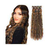 Extensões De Cabelo Com Presilhas De 22 Polegadas, Onduladas, Com 16 Presilhas, Para Cabelo