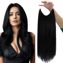 Extensões de cabelo de arame Fshine Jet Black 25cm 56g Remy Human Hair Extensões de cabelo de arame Fshine Jet Black 25cm 56g Remy Human Hair