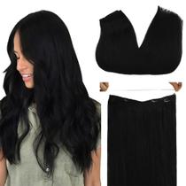 Extensões de cabelo de arame GOO GOO Real Human Hair 40cm 95g castanho Extensões de cabelo de arame GOO GOO Real Human Hair 40cm 95g castanho