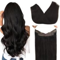 Extensões de cabelo de arame GOO GOO Real Human Hair 40cm 95g pretas Extensões de cabelo de arame GOO GOO Real Human Hair 40cm 95g pretas