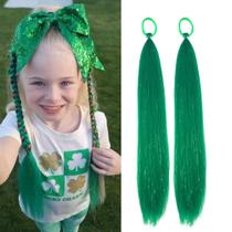 Extensões de cabelo de rabo de cavalo Lalridio verde escuro 50cm para mulheres Extensões de cabelo de rabo de cavalo Lalridio verde escuro 50cm para mulheres