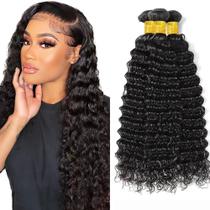 Extensões de Cabelo DiexrLamx 20-24" Ondulado Profundo 300g Preto Extensões de Cabelo DiexrLamx 20-24" Ondulado Profundo 300g Preto