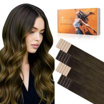 Extensões de cabelo DOORES Invisi Edge Tape 14" 50g 20 unidades de preto natural a marrom escuro e marrom chocolate