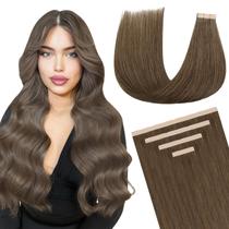 Extensões de cabelo DOORES Light Ash Brown Tape 14 polegadas 25 g 10 unidades