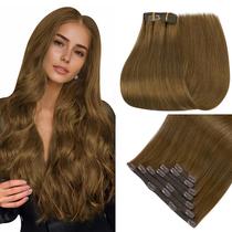 Extensões de cabelo Easyouth Clip em cabelo humano 30 cm 70 g 7 unidades