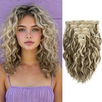 Extensões de cabelo encaracolado Clips Ins HYJ 6PCS 30cm 18h60