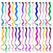 Extensões de cabelo Eutenghao Coloridas Clip-in, 30 pacotes de 22 polegadas