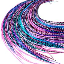Extensões de cabelo: Feather Headz, roxo, rosa, turquesa, 21 unidades Extensões de cabelo: Feather Headz, roxo, rosa, turquesa, 21 unidades