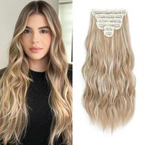Extensões de cabelo Fliace 20" Honey Blonde com platina, 6 unidades Extensões de cabelo Fliace 20" Honey Blonde com platina, 6 unidades