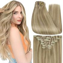 Extensões de cabelo Full Shine Blonde Highlight 60 cm 120 g 7 unidades
