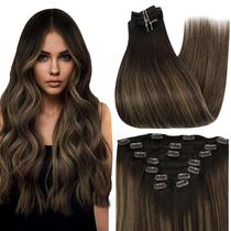 Extensões de cabelo Full Shine Clip em cabelo humano 45cm 120g Extensões de cabelo Full Shine Clip em cabelo humano 45cm 120g
